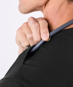 LumiScrubs Men's Front Desk Collar Top detail 2
