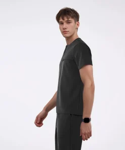 LumiScrubs Men's Front Desk Collar Top detail 3
