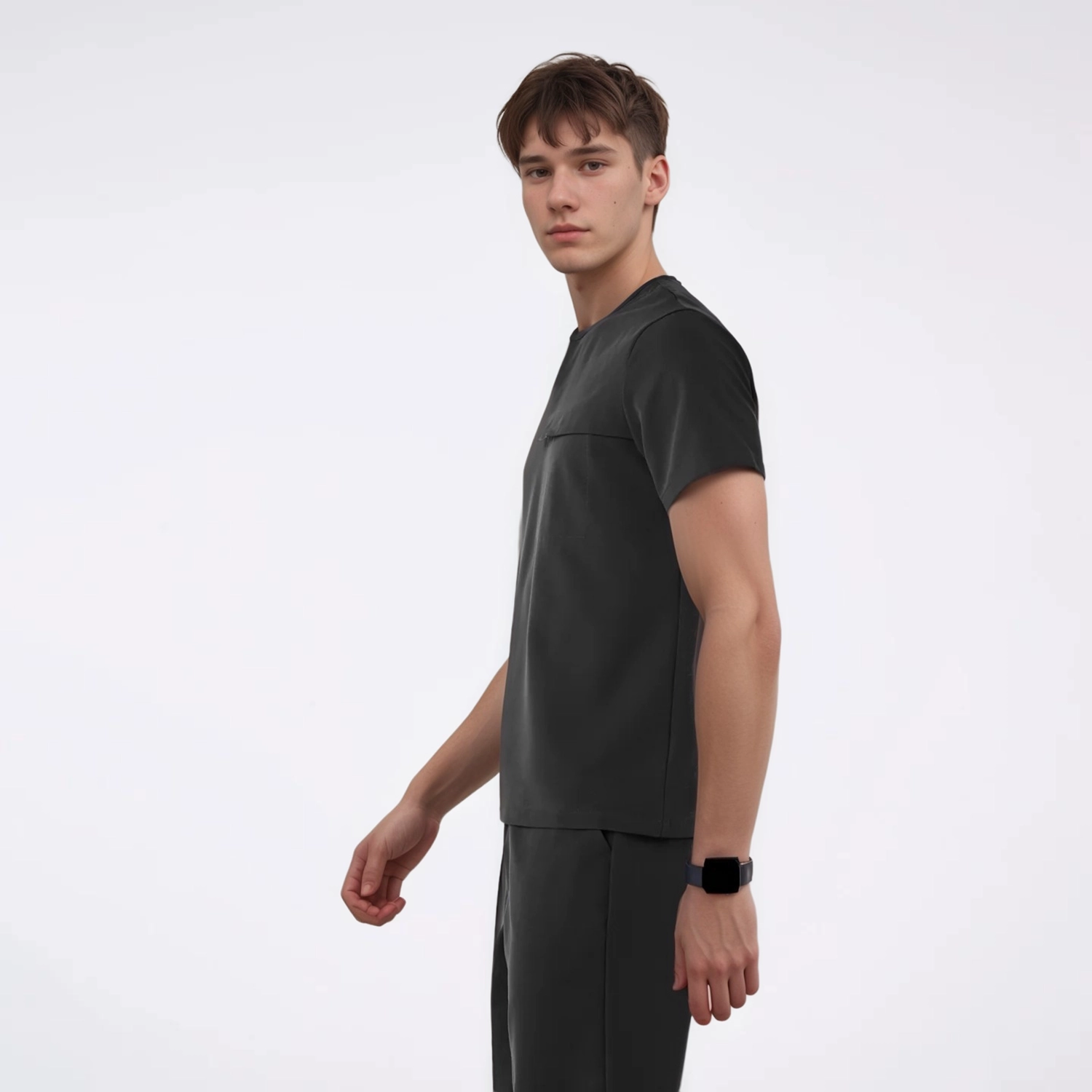 LumiScrubs Men's Front Desk Collar Top detail 3