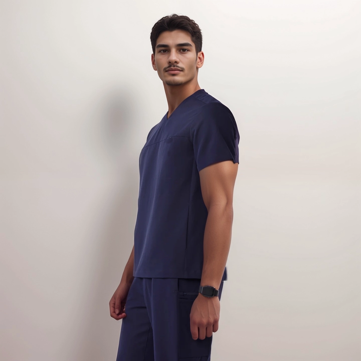 LumiScrubs Men's Essential V Top - Slim detail 1