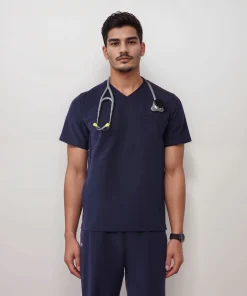 LumiScrubs Men's Essential V Top - Slim main view