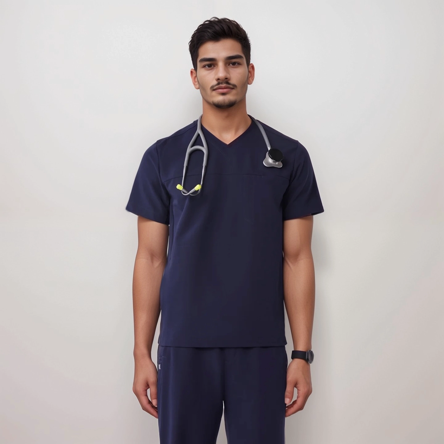 LumiScrubs Men's Essential V Top - Slim main view